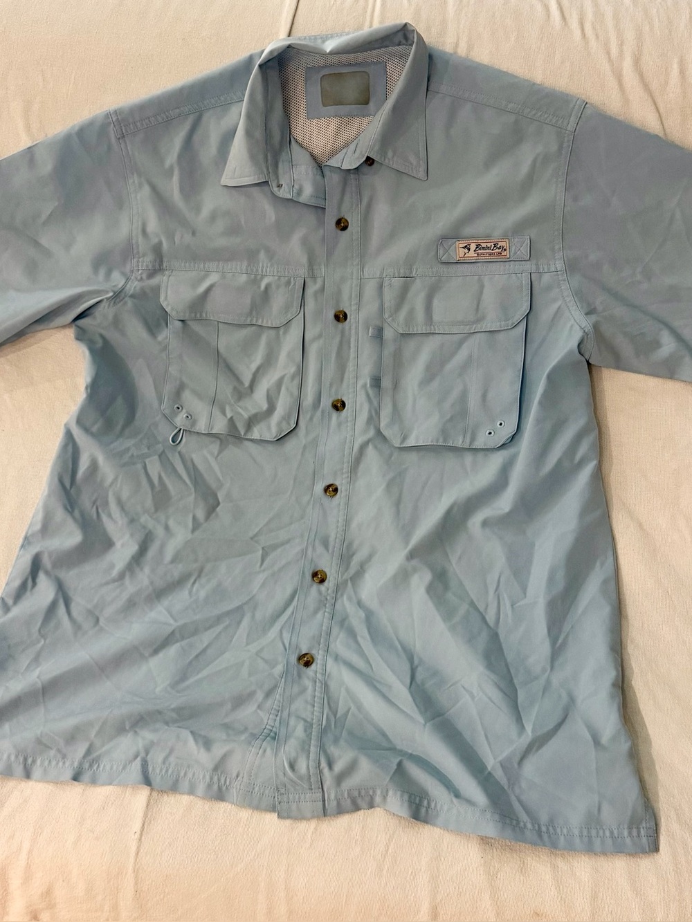 Light Blue Bimini Bay Outfitters LTD Men’s Short-Sleeve Vented Fishing Shirt XL